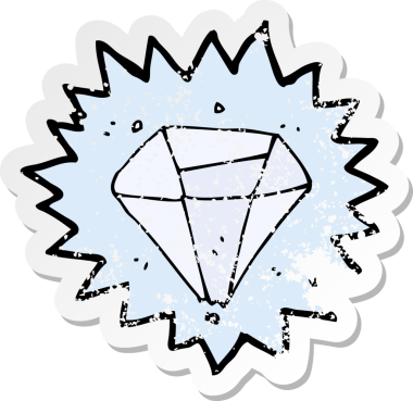 Bir insan tarafından çizilmiş bir karikatür elmasının gerilimli yapıştırması.