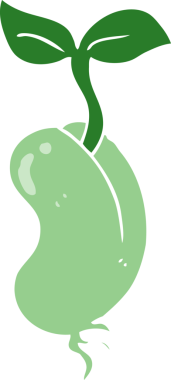 Bir insan tarafından çizilmiş düz renk çizgi film tohumu