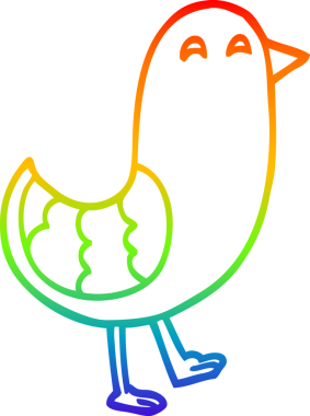 gökkuşağı gradyan çizgi çizimi bir insan tarafından çizilmiş mavi kuş