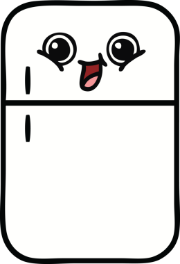 Bir insan tarafından çizilmiş buz dolabı karikatürü.