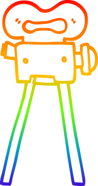 gökkuşağı gradyan bir çizgi insan tarafından çizilmiş bir film kamerasının çizimi