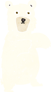 Bir insan tarafından çizilmiş kutup ayısı çizgi filmi.