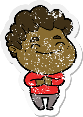 Bir insan tarafından çizilmiş, karikatür dostu bir adamın sıkıntılı çıkartması.