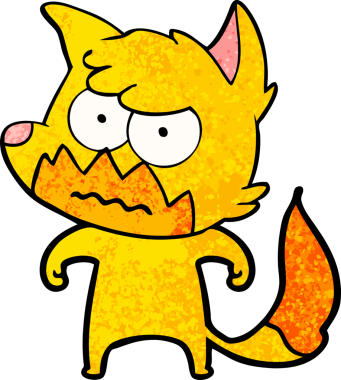 Bir insan tarafından çizilmiş tilki çizgi film karakteri