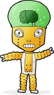 Bir insan tarafından çizilmiş geleceğin robotu.