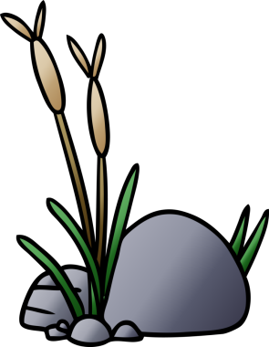 Bir insan tarafından çizilmiş taş ve çakıl taşlarının gradyan çizimi.