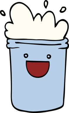 Bir insan tarafından çizilmiş mutlu içecekler.