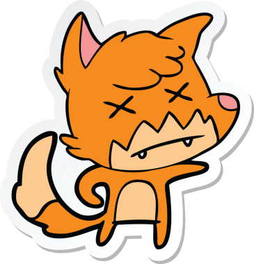 Bir insan tarafından çizilmiş ölü tilki etiketi.