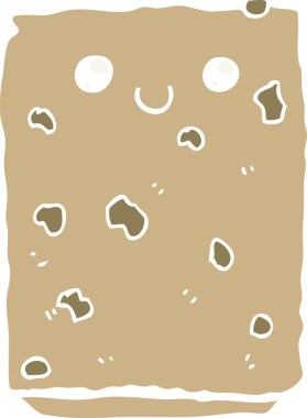 Bir insan tarafından çizilmiş düz renkli çizgi film bisküvisi