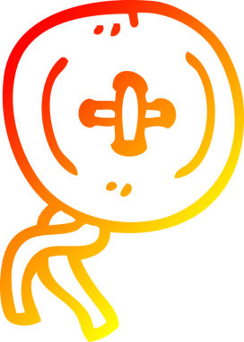 Bir insan tarafından çizilen çizgi film düğmesinin sıcak gradyan çizimi