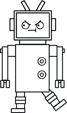 Bir insan tarafından çizilmiş robot çizimi