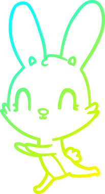 Bir insan tarafından çizilmiş şirin bir çizgi film tavşanı çizimi.