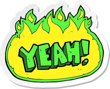 Çizgi film çıkartması. Evet, bir insan tarafından çizilmiş.