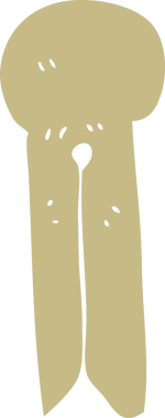 Bir insan tarafından çizilmiş eski tarz tahta çivinin düz renk çizimi