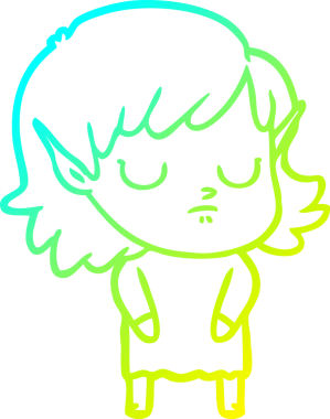 Bir insan tarafından çizilmiş soğuk gradyan çizgi çizimi.