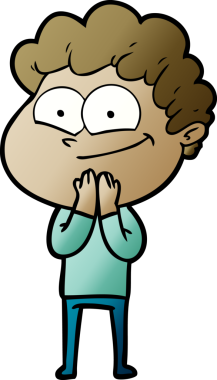 Bir insan tarafından çizilmiş mutlu bir adam.