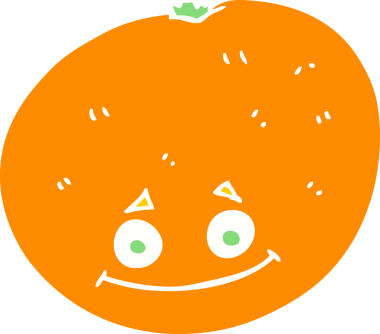 Bir insan tarafından çizilmiş turuncu düz renk çizimi