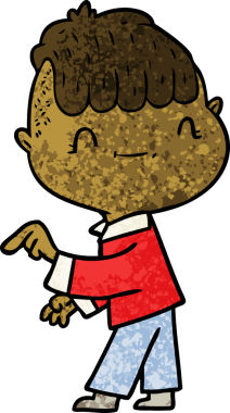 Bir insan tarafından çizilmiş çizgi film dostu çocuk.