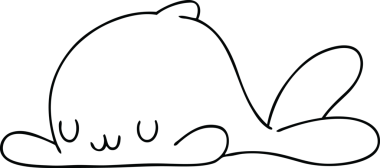 Bir insan tarafından çizilmiş garip çizgi film balinası çizimi