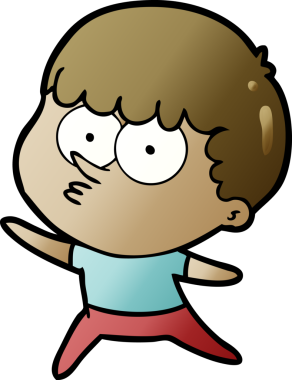 Bir insan tarafından çizilmiş çizgi film dansçısı çocuk.