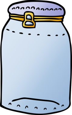 Bir insan tarafından çizilmiş karalama cam kavanozu.