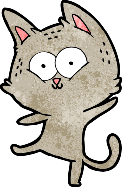 Bir insan tarafından çizilmiş kedi dansı çizgi filmi.