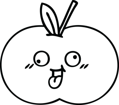 Bir insan tarafından çizilmiş kırmızı elma çizimi.