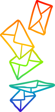 gökkuşağı gradyanı bir insan tarafından çizilen zarfların çizimi