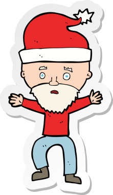 Bir insan tarafından çizilmiş Noel 'e hazır bir karikatürcünün çıkartması.