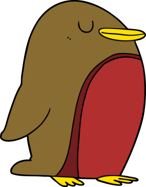 Bir insan tarafından çizilmiş robin çizgi filmi.