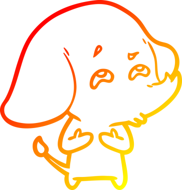 Bir insan tarafından çizilmiş bir filin sıcak çizgi çizimi