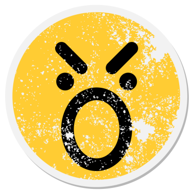 Bir insan tarafından çizilmiş bağıran yüz çemberi