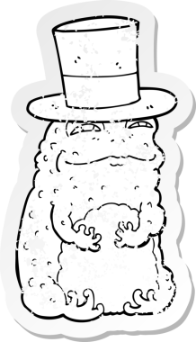 Bir insan tarafından çizilmiş zengin kara kurbağasının sıkıntılı çıkartması.