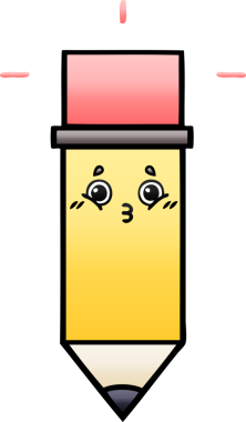 Bir insan tarafından çizilmiş bir kalemin gölgelenmiş karikatürü