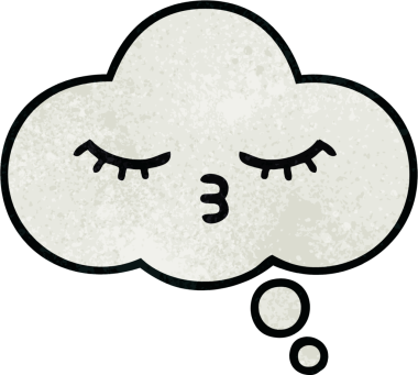 Bir insan tarafından çizilmiş bir düşünce baloncuğunun retro grunge doku karikatürü