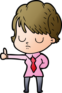 Bir insan tarafından çizilmiş karikatür kadın.