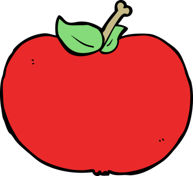 bir insan tarafından çizilmiş elma karikatürü