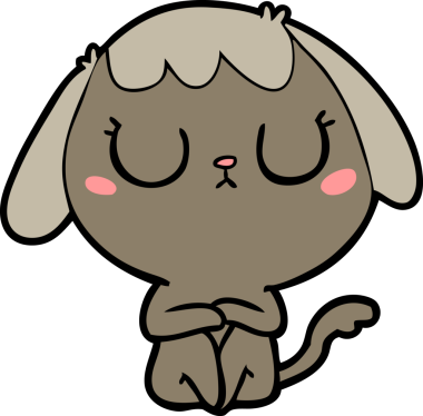 Bir insan tarafından çizilmiş şirin bir çizgi film köpeği.