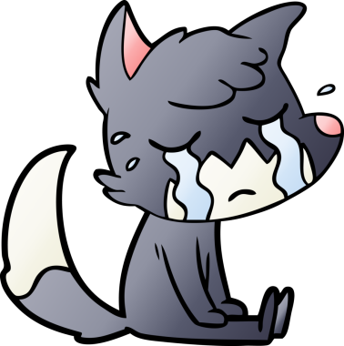 Bir insan tarafından çizilmiş ağlayan tilki çizgi filmi.