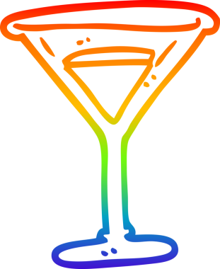 gökkuşağı gradyan çizgi çizimi bir insan tarafından çizilmiş kırmızı kokteyl