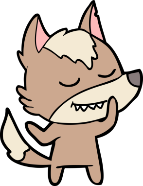 Bir insan tarafından çizilmiş dost canlısı bir kurt.