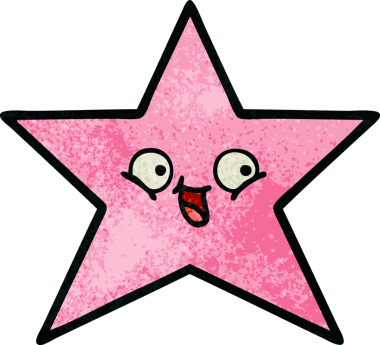 Bir insan tarafından çizilmiş yıldız balığının retro grunge deseni.