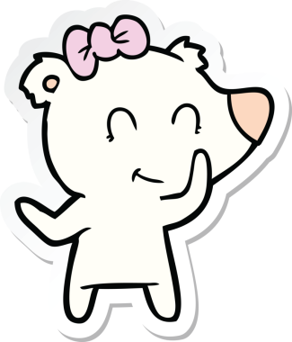 Bir insan tarafından çizilmiş dişi kutup ayısının çıkartması.