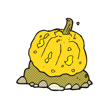 Bir insan tarafından çizilmiş serbest çizgi film kabağı.