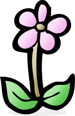 Bir insan tarafından çizilmiş karikatür çiçeği