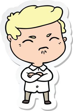 Bir insan tarafından çizilmiş bir karikatür çıkartması.