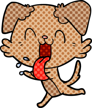 Bir insan tarafından çizilmiş nefes nefese bir köpek.