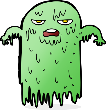 Bir insan tarafından çizilmiş yapışkan bir hayalet.