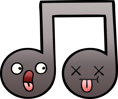 Bir insan tarafından çizilmiş bir notanın gölgelenmiş karikatürü