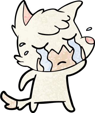 Bir insan tarafından çizilmiş ağlayan tilki çizgi filmi.